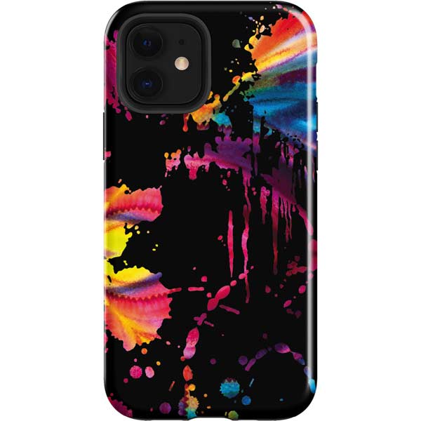 Chromatic Splatter Black Apple Impact Case