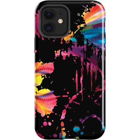 Chromatic Splatter Black Apple Impact Case