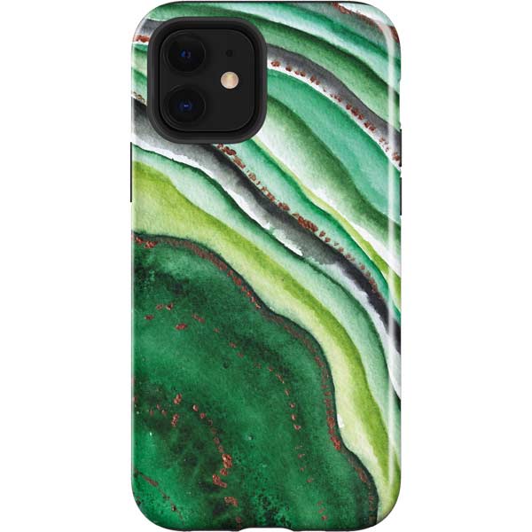 Kiwi Watercolor Geode Apple Impact Case