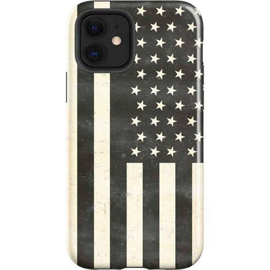 Black & White USA Flag Apple Impact Case