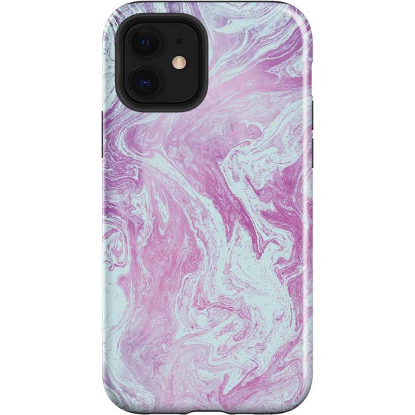 Blue and Purple Marble Apple Impact Case