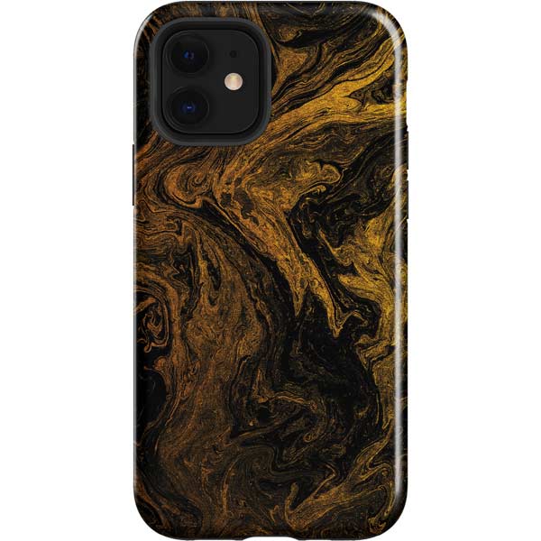 Gold and Black Marble Apple Impact Case