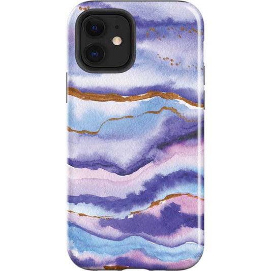 Blue Violet Watercolor Geode Apple Impact Case