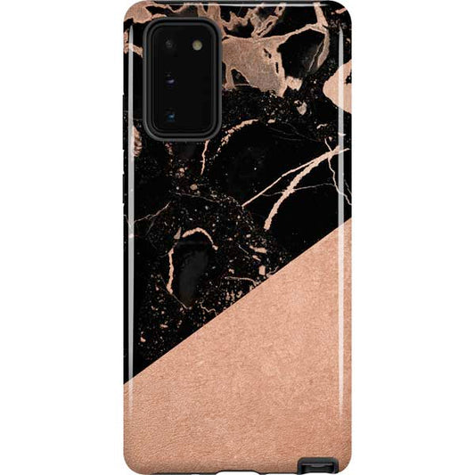 Black and Rose Gold Marble Split Samsung Pro Case