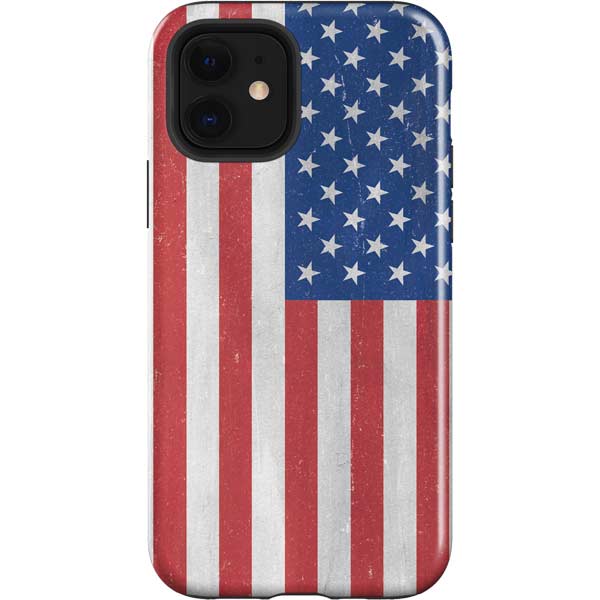 American Flag Distressed Apple Impact Case