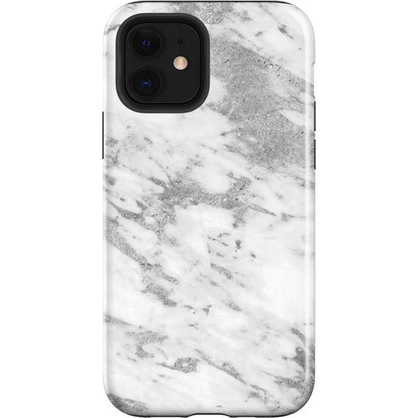 Silver Marble Apple Impact Case