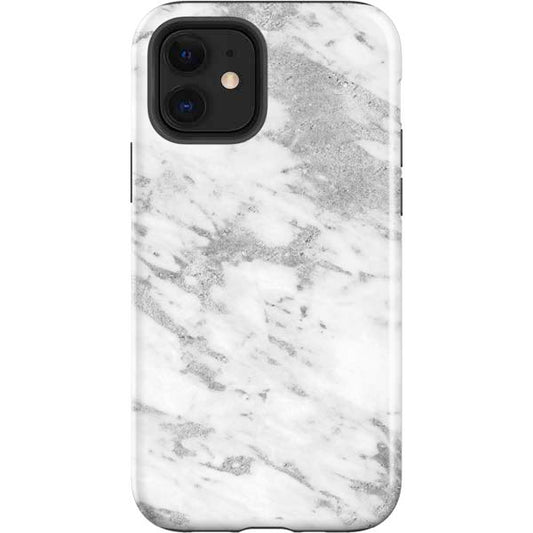 Silver Marble Apple Impact Case